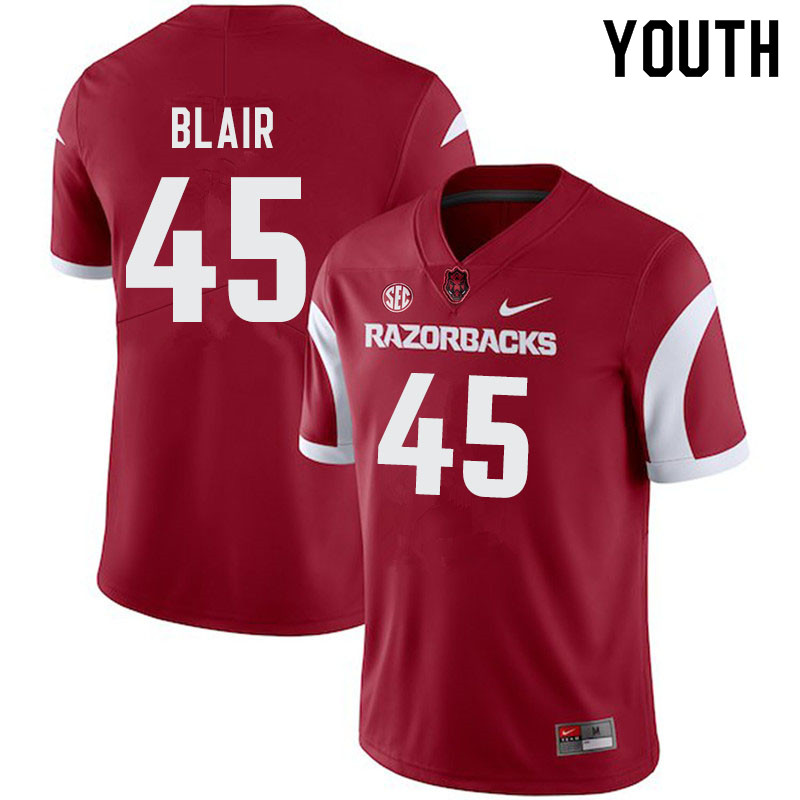 Youth #45 Simeon Blair Arkansas Razorbacks College Football Jerseys-Cardinal - Click Image to Close